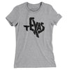 Texas State Shape Text Women's T-Shirt-Heather Grey-Allegiant Goods Co. Vintage Sports Apparel