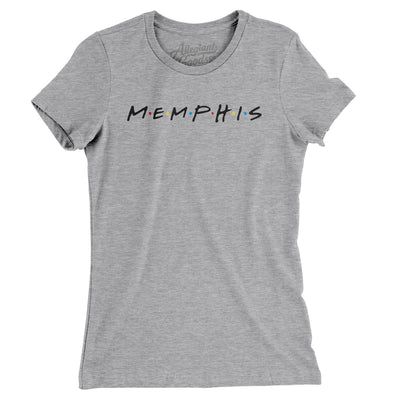 Memphis Friends Women's T-Shirt-Heather Grey-Allegiant Goods Co. Vintage Sports Apparel
