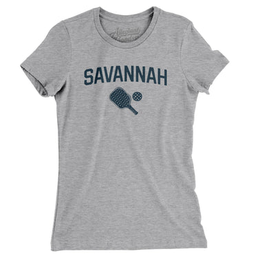 Savannah Pickleball Women's T-Shirt-Heather Grey-Allegiant Goods Co. Vintage Sports Apparel