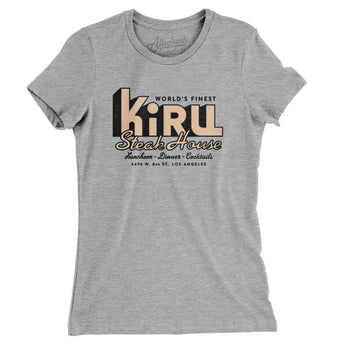Kiru Steak House Los Angeles Women's T-Shirt-Heather Grey-Allegiant Goods Co. Vintage Sports Apparel