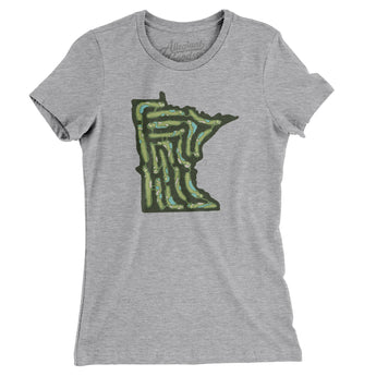 Minnesota Golf Course Women's T-Shirt-Heather Grey-Allegiant Goods Co. Vintage Sports Apparel