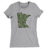 Minnesota Golf Course Women's T-Shirt-Heather Grey-Allegiant Goods Co. Vintage Sports Apparel