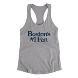 Boston's Number 1 Fan Women's Racerback Tank-Heather Grey-Allegiant Goods Co. Vintage Sports Apparel