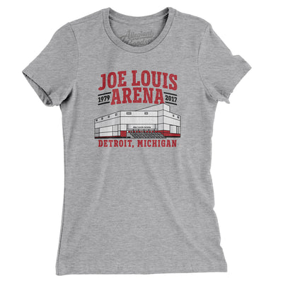 Joe Louis Arena Women's T-Shirt-Heather Grey-Allegiant Goods Co. Vintage Sports Apparel