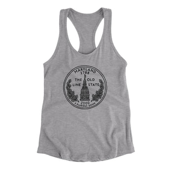 Maryland State Quarter Women's Racerback Tank-Allegiant Goods Co. Vintage Sports Apparel