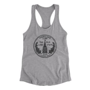 Maryland State Quarter Women's Racerback Tank-Allegiant Goods Co. Vintage Sports Apparel
