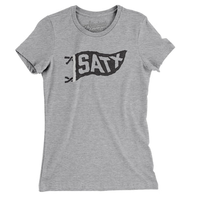Satx Pennant Women's T-Shirt-Heather Grey-Allegiant Goods Co. Vintage Sports Apparel