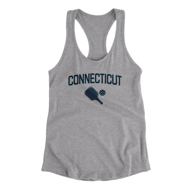 Connecticut Pickleball Women's Racerback Tank-Heather Grey-Allegiant Goods Co. Vintage Sports Apparel