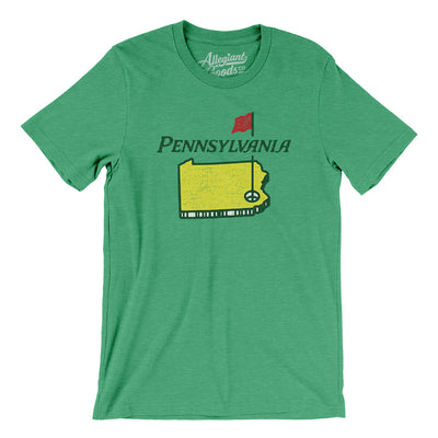 Pennsylvania Golf Men/Unisex T-Shirt-Heather Kelly-Allegiant Goods Co. Vintage Sports Apparel