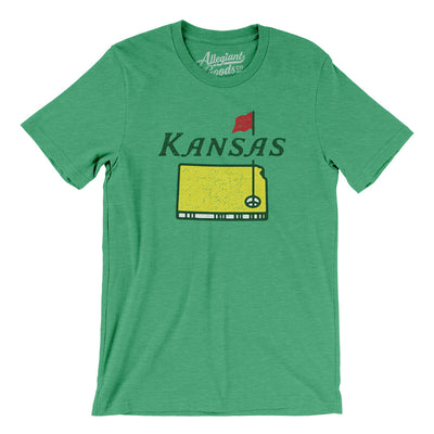 Kansas Golf Men/Unisex T-Shirt-Heather Kelly-Allegiant Goods Co. Vintage Sports Apparel
