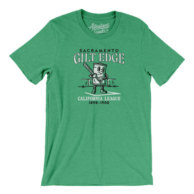 Sacramento Gilt Edge Men/Unisex T-Shirt-Heather Kelly-Allegiant Goods Co. Vintage Sports Apparel
