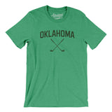 Oklahoma Golf Men/Unisex T-Shirt-Heather Kelly-Allegiant Goods Co. Vintage Sports Apparel