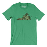 Virginia Golf Course Men/Unisex T-Shirt-Heather Kelly-Allegiant Goods Co. Vintage Sports Apparel