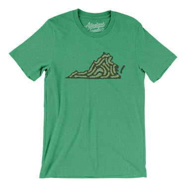 Virginia Golf Course Men/Unisex T-Shirt-Heather Kelly-Allegiant Goods Co. Vintage Sports Apparel