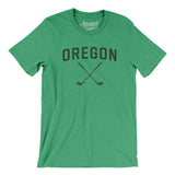 Oregon Golf Men/Unisex T-Shirt-Heather Kelly-Allegiant Goods Co. Vintage Sports Apparel