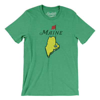 Maine Golf Men/Unisex T-Shirt-Heather Kelly-Allegiant Goods Co. Vintage Sports Apparel