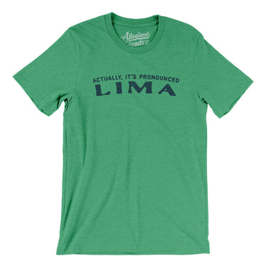 Actually It's Pronounced Lima Men/Unisex T-Shirt-Heather Kelly-Allegiant Goods Co. Vintage Sports Apparel