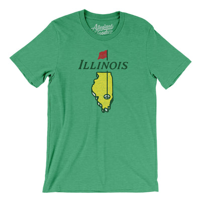 Illinois Golf Men/Unisex T-Shirt-Heather Kelly-Allegiant Goods Co. Vintage Sports Apparel