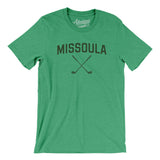 Missoula Golf Men/Unisex T-Shirt-Heather Kelly-Allegiant Goods Co. Vintage Sports Apparel