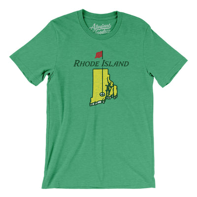 Rhode Island Golf Men/Unisex T-Shirt-Heather Kelly-Allegiant Goods Co. Vintage Sports Apparel