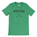 Rhode Island Golf Men/Unisex T-Shirt-Heather Kelly-Allegiant Goods Co. Vintage Sports Apparel