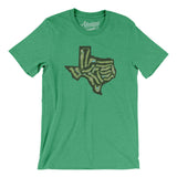 Texas Golf Course Map Men/Unisex T-Shirt-Heather Kelly-Allegiant Goods Co. Vintage Sports Apparel