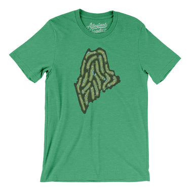 Maine Golf Course Men/Unisex T-Shirt-Heather Kelly-Allegiant Goods Co. Vintage Sports Apparel