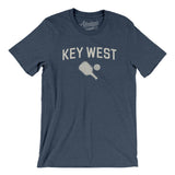 Key West Pickleball Men/Unisex T-Shirt-Heather Navy-Allegiant Goods Co. Vintage Sports Apparel