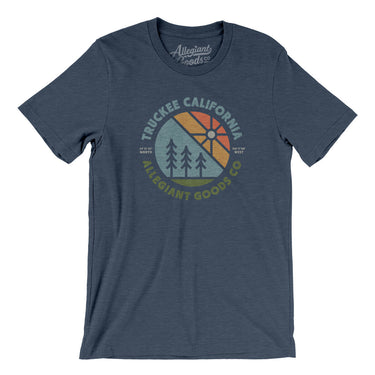 Truckee California Retro Badge Men/Unisex T-Shirt-Heather Navy-Allegiant Goods Co. Vintage Sports Apparel