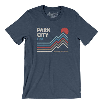 Park City Utah Men/Unisex T-Shirt-Heather Navy-Allegiant Goods Co. Vintage Sports Apparel