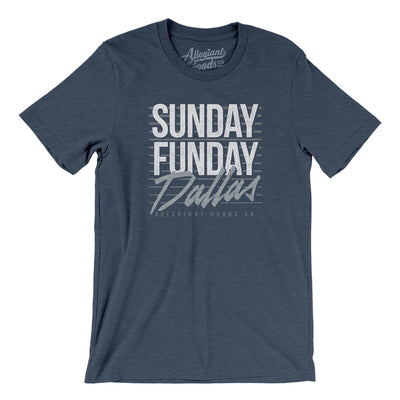 Sunday Funday Dallas Men/Unisex T-Shirt-Heather Navy-Allegiant Goods Co. Vintage Sports Apparel