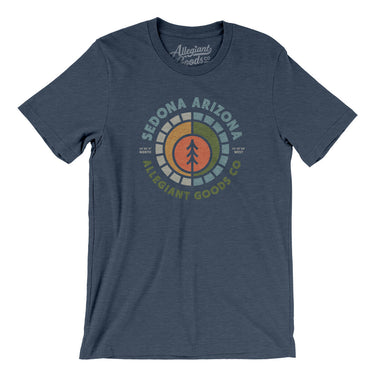 Sedona Arizona Retro Badge Men/Unisex T-Shirt-Heather Navy-Allegiant Goods Co. Vintage Sports Apparel