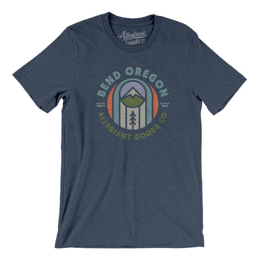 Bend Oregon Retro Badge Men/Unisex T-Shirt-Heather Navy-Allegiant Goods Co. Vintage Sports Apparel