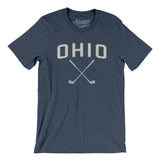 Ohio Golf Men/Unisex T-Shirt-Heather Navy-Allegiant Goods Co. Vintage Sports Apparel