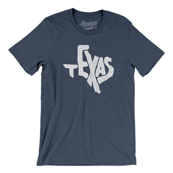 Texas State Shape Text Men/Unisex T-Shirt-Allegiant Goods Co. Vintage Sports Apparel