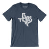 Texas State Shape Text Men/Unisex T-Shirt-Heather Navy-Allegiant Goods Co. Vintage Sports Apparel