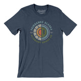 Fairbanks Alaska Retro Badge Men/Unisex T-Shirt-Heather Navy-Allegiant Goods Co. Vintage Sports Apparel