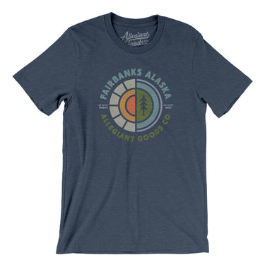Fairbanks Alaska Retro Badge Men/Unisex T-Shirt-Heather Navy-Allegiant Goods Co. Vintage Sports Apparel