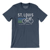 St. Louis Cycling Men/Unisex T-Shirt-Heather Navy-Allegiant Goods Co. Vintage Sports Apparel