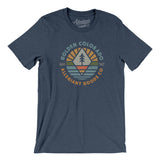 Golden Colorado Retro Badge Men/Unisex T-Shirt-Heather Navy-Allegiant Goods Co. Vintage Sports Apparel