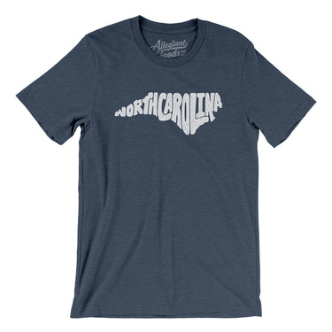 North Carolina State Shape Text Men/Unisex T-Shirt-Allegiant Goods Co. Vintage Sports Apparel