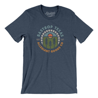 Bastrop Texas Retro Badge Men/Unisex T-Shirt-Heather Navy-Allegiant Goods Co. Vintage Sports Apparel