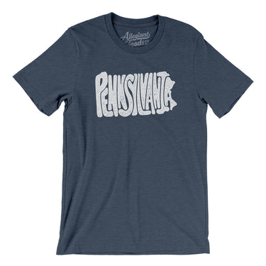 Pennsylvania State Shape Text Men/Unisex T-Shirt-Allegiant Goods Co. Vintage Sports Apparel
