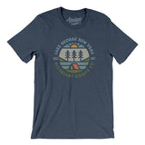 Lake George New York Retro Badge Men/Unisex T-Shirt-Heather Navy-Allegiant Goods Co. Vintage Sports Apparel