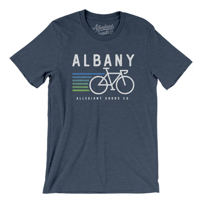 Albany Cycling Men/Unisex T-Shirt-Heather Navy-Allegiant Goods Co. Vintage Sports Apparel