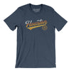 Houston Vintage Script Men/Unisex T-Shirt-Heather Navy-Allegiant Goods Co. Vintage Sports Apparel