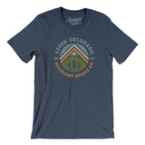 Aspen Colorado Retro Badge Men/Unisex T-Shirt-Heather Navy-Allegiant Goods Co. Vintage Sports Apparel