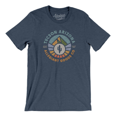 Tucson Arizona Retro Badge Men/Unisex T-Shirt-Heather Navy-Allegiant Goods Co. Vintage Sports Apparel