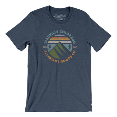 Leadville Colorado Retro Badge Men/Unisex T-Shirt-Heather Navy-Allegiant Goods Co. Vintage Sports Apparel