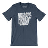 Arkansas State Shape Text Men/Unisex T-Shirt-Heather Navy-Allegiant Goods Co. Vintage Sports Apparel